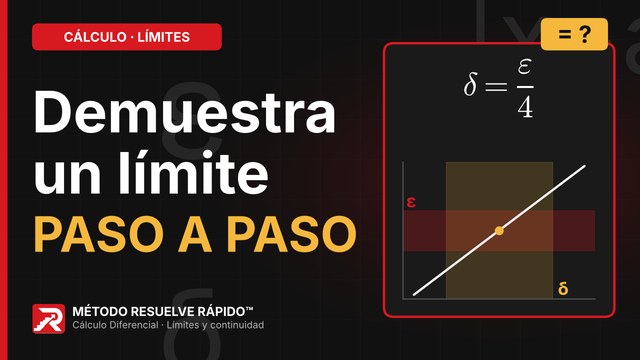 Inicio del video: Demostrar un límite con la definición formal (ε–δ, ε–N o M–δ)